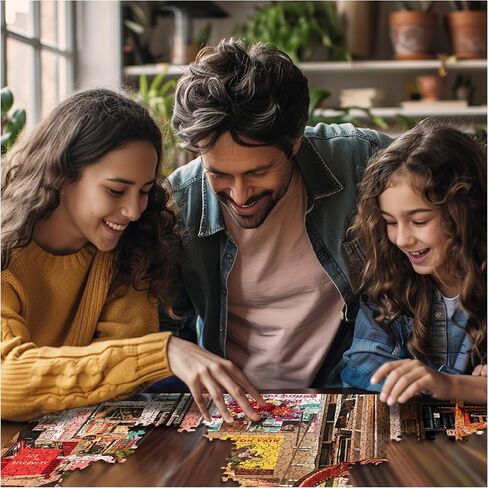 White Mountain 1000 Piece Jigsaw Puzzle Cats Vintage Bookstore Puzzles with Large Pieces, Gift for Adults and Family 24"x30" - Cozy Bookshop in Kuwait