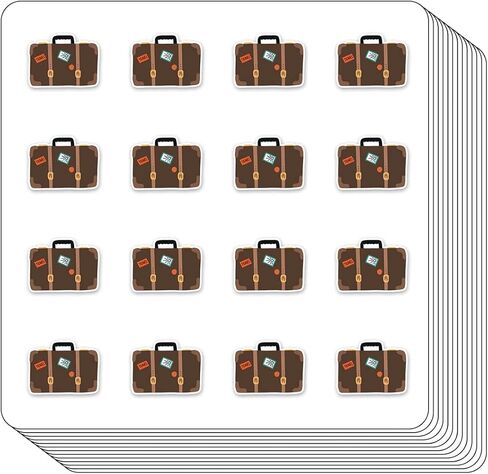 ملصقات مخططة للسفر، مقاس 0.5 بوصة، تقويم قصاصات الأمتعة، تقويم للأطفال، 208 حزمة in Kuwait