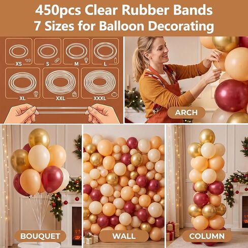 450Pcs Clear Rubber Bands Set for Balloon Arches, Assorted Sizes Clear Rubber Bands for Weddings Home Crafts DIY Projects in Kuwait