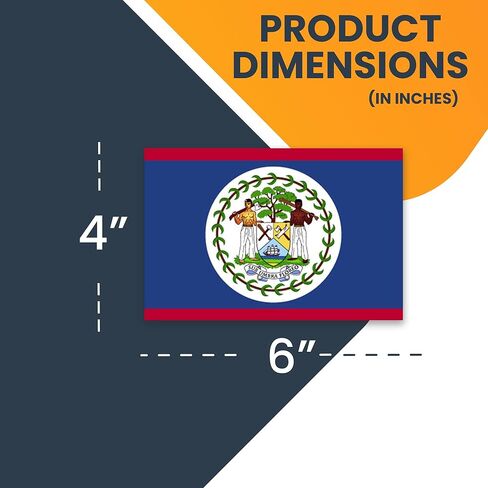ملصق مغناطيسي Magnet Me Up Belize Belize Flag Magnet، 4x6 بوصة، مغناطيس سيارات شديد التحمل للسيارة، شاحنة الدفع الرباعي، يلتصق بأي سطح مغناطيسي، عنصر ثقافي، يظهر الفخر ببلدك، صُنع في الولايات المتحدة الأمريكية in Kuwait