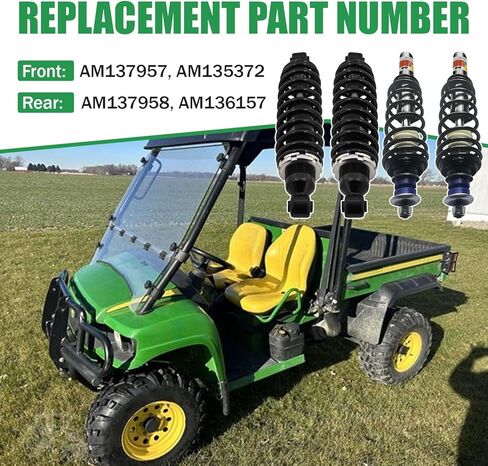 AM137957 AM137958 4PCS Front and Rear Shock Absorbers Compatible with John Deere Gator 4X2 HPX, 4X4 HPX, 4X4 Trail HPX, HPX615E, HPX815E, XUV620i XUV850D in Saudi Arabia