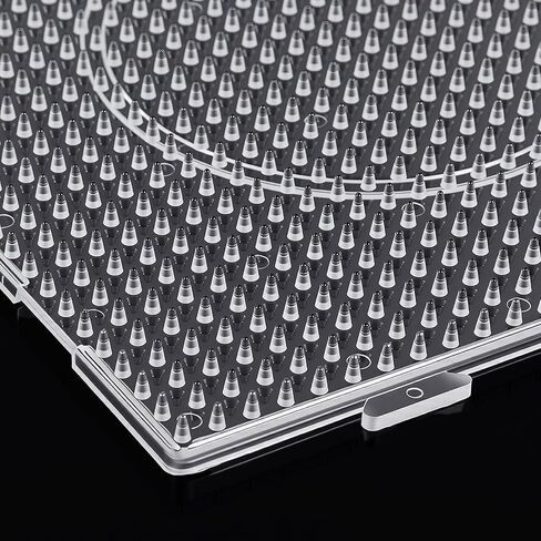 18pcs 5mm Fuse Beads Pegboards,Large Plastic Fuse Beads Boards with 2 Beads Tweezers, Melty Beads Square Peg Boards Kit for DIY Craft in Kuwait