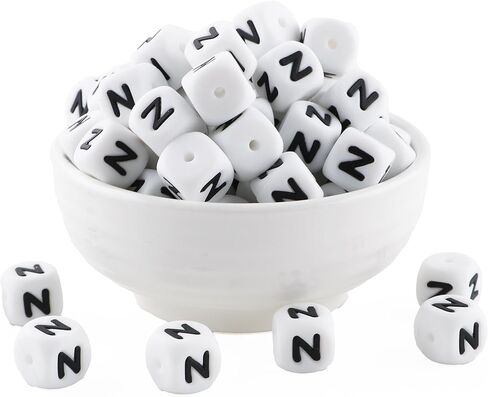 12mm White Square Number Silicone Beads, 20Pcs Cube Heart Number Letter Silicone Beads for Keychain Making, Ideal for Necklace Bracelet Pens and DIY Crafts in Saudi Arabia