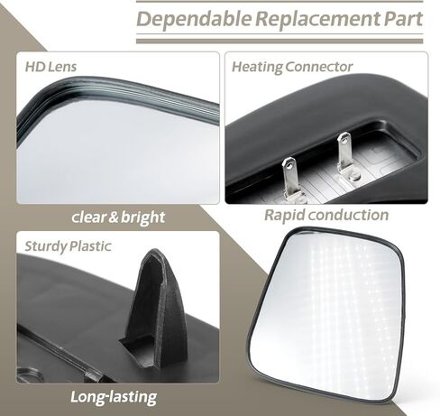 Driver Side Mirror Replacement for Nissan Rogue 2008 2009 2010 2011 2012 2013 2014 2015 for Nissan Rogue Select 2014 2015, Left Side Mirrors Glass w/Backing Plate Heated w/o Auto Dimming in Saudi Arabia