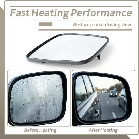 Driver Side Mirror Replacement for Nissan Rogue 2008 2009 2010 2011 2012 2013 2014 2015 for Nissan Rogue Select 2014 2015, Left Side Mirrors Glass w/Backing Plate Heated w/o Auto Dimming in Saudi Arabia