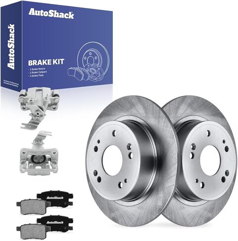 AutoShack Rear Brake Rotors, Ceramic Pads & Calipers for Honda & Acura, Accord 2008-2012 TSX 2009-2014, FWD L4 2.4L V6 3.5L - 11.1" (282 mm), 5-Lug in Kuwait