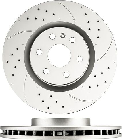 KAC مجموعة الفرامل الأمامية المحفورة والمشقوقة الدوارات ومنصات السيراميك 6 قطع بديلة لـ SRX 2011-2016، SRX 2010، 9-4X 2011 55177+D1422 in Kuwait