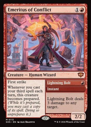 Emeritus of Conflict // Lightning Bolt (113) - Secrets of Strixhaven in Kuwait
