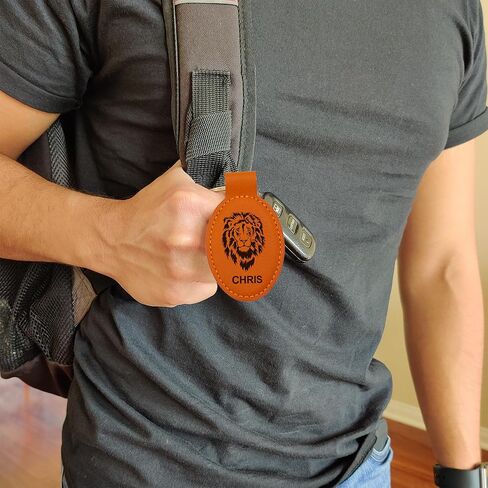 LaserGram Oval Keychain, Barber Shop Pole, Personalized Engraving Included in Kuwait