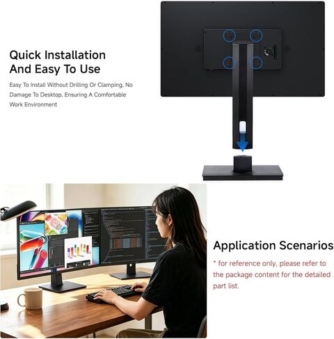 VESA Desktop Monitor Stand for 21.5" ~ 27" Monitors, with 75×75/100×100 (mm) VESA Mounting Holes, Weighted Base, Multi-Angle Adjustable, and Ergonomic Design @XYGStudy (Desk Monitor Stand) in Kuwait