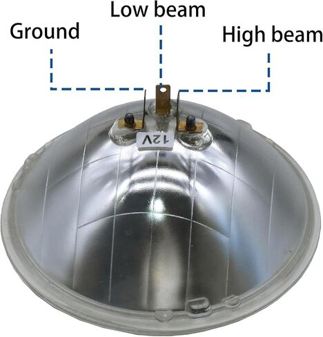 A Pair of H4002 12V Super Vision Crystal Headlight, Halogen Sealed Beam Headlight, (5" ROUND, 127MM) (110/130W), Replaces# H4000, H4002 in Saudi Arabia