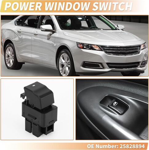 X AUTOHAUX Front Right Passenger Side Power Window Switch Window Control Switch No.25828894 for Chevrolet Impala 2009-2013 Black in Kuwait