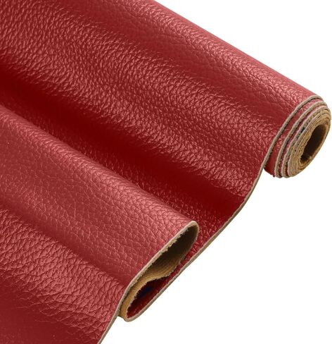 Faux Leather Fabric, 55" W Ultra-Soft Touch PU Lychee Pattern Vinyl Upholstery Fabric by The Yard, 1.15mm Thicken 350GSM Synthetic Leather for Crafting, DIY Projects, Furniture & Bags, Grey 3 Yard in Saudi Arabia