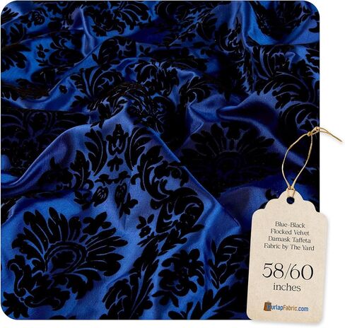 Flocked Damask Taffeta Fabric by The Yard – 60" Wide Upholstery & Craft Fabric – Elegant Damask Fabric for Dresses, Curtains, Table Runners, and DIY Décor - Purple Black in Saudi Arabia