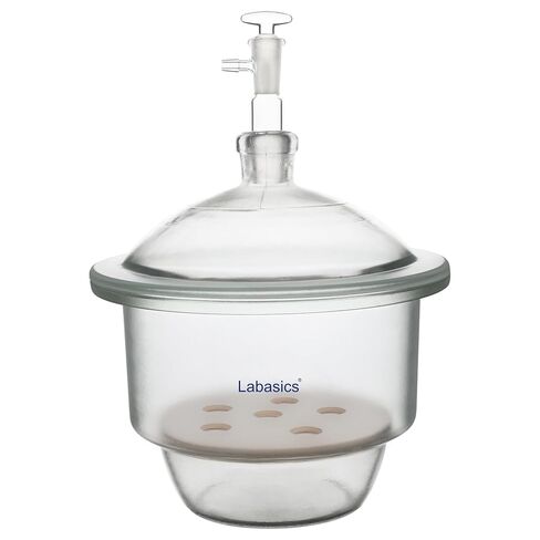 Glass Vacuum Desiccator, Glass Lab Vacuum Desiccator with Glass Vacuum Valve and Porcelain Plate for Laboratory Research (9.4 Inch) in Saudi Arabia