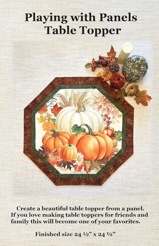 Playing with Panels Quilted Table Topper Pattern - Pattern Only, 24.5 x 24.5 inches, Decorative Seasonal Design in Kuwait