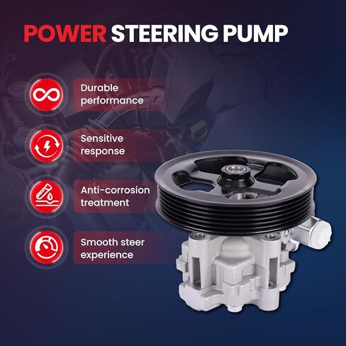 MOCA 20-2402 Power Steering Pump Fit 2011-2014 for Chrysler 200 2.4L, 2007-2010 Cirrus 2.4L, 2007-2010 Sebring 2.4L, 2008-2010 for Dodge Avenger 2.0L, 2008-2014 Avenger 2.4L, 2009-2020 Journey 2.4L in Kuwait
