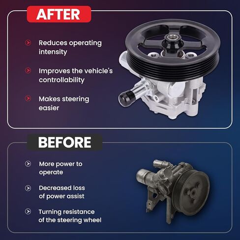 MOCA 20-2402 Power Steering Pump Fit 2011-2014 for Chrysler 200 2.4L, 2007-2010 Cirrus 2.4L, 2007-2010 Sebring 2.4L, 2008-2010 for Dodge Avenger 2.0L, 2008-2014 Avenger 2.4L, 2009-2020 Journey 2.4L in Kuwait