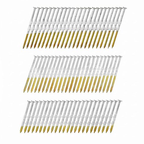 800 Count 21 Degree Framing Nails Ring Shank Nails for Use in All Pressure Treated Lumber, Flat D Head, Galvanized, Plastic Row Fixed (2''，2-1/2''，3''，3-1/2'') in Saudi Arabia