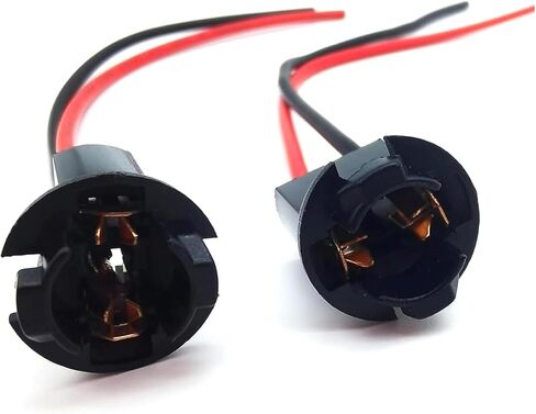 2PCS T10 Bulb Socket with Wire Pigtail, High-temperature Resistant Plastic Housing Socket with Pure Copper Wire Harness, License Plate Parking Light Pre-wired Connector (Multicolored) in Saudi Arabia