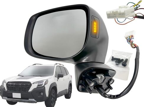 مرآة الرؤية الخلفية البديلة من APA متوافقة مع 2019-2024 FORESTER Power ساخنة مع إشارة الانعطاف وكشف النقاط العمياء طلاء لمطابقة غطاء المرآة للسائق الجانب الأيسر 91036SJ580 SU1320170 in Kuwait