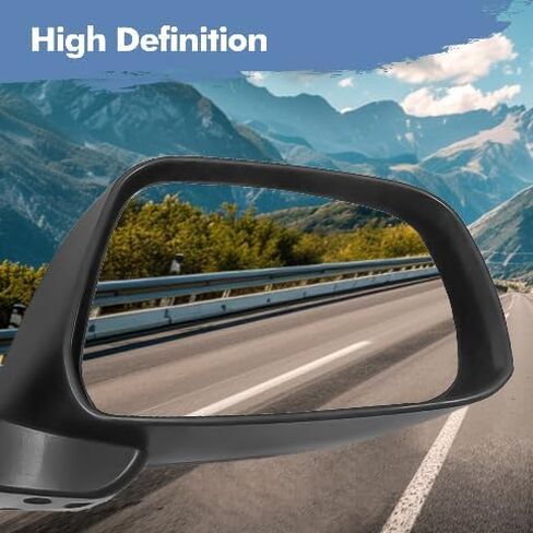 PM Auto Right Passenger Side Power Foldaway View Mirror Chrome/Convex+Warning Black Textured For 2005-2021 Nissan Frontier in Kuwait