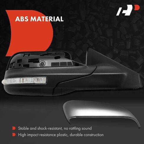 A-Premium Passenger Side Power Door Mirror - Compatible with Ford Explorer 2016-2019 - Heated Power Folding Chrome Outside Rear View Mirror w/Turn Signal Puddle Light and Blind Spot Detection in Kuwait
