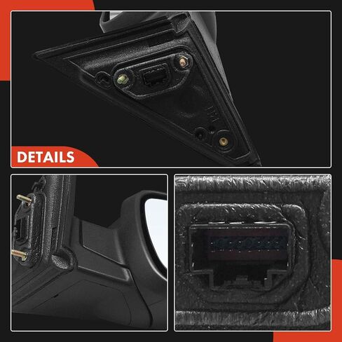 A-Premium Passenger Side Power Door Mirror - Compatible with Ford Explorer 2016-2019 - Heated Power Folding Chrome Outside Rear View Mirror w/Turn Signal Puddle Light and Blind Spot Detection in Kuwait