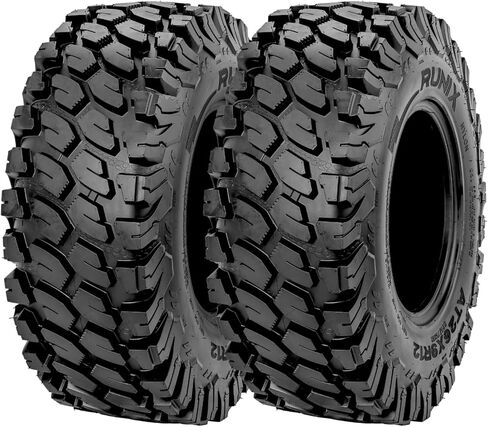 RUNIX ATV UTV Radial Tires, RUNIX PeakCrawler, 25X8R12, 25X8-12, Set of 2, Radial Tire, All Terrain, AT25X8R12, 6PR, Tubeless in Saudi Arabia