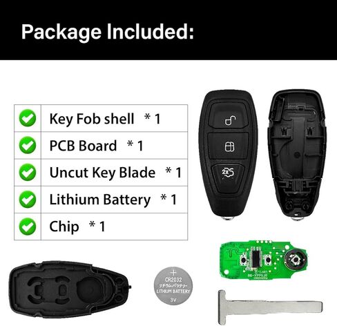 2 Keylessbest Replacement for 2015 2016 2017 2018 2019 Ford Focus w Manual Key Fob Remote Control KR5876268+ 3 Buttons 434MHz in Kuwait