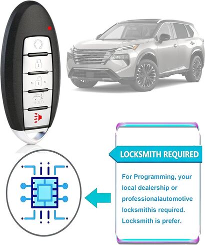 مفتاح ذكي Fob لـ Nissan Rogue 2021-2022، Alliskeys Proximity مفتاح التحكم عن بعد متوافق مع Nissan Rogue 2021-2022 KR5TXN4 285E3-6TA7B S180144507 in Kuwait