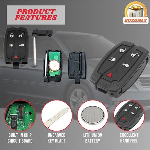 Replacement Keyless Entry Remote Car Key Fob 315MHz FCC ID NT8TX9 5-Button Smart Key Compatible with for Land Rover LR2 2008 2009 2010 2011 2012 OE Number 6H52-15K601 6H5215K601 in Kuwait