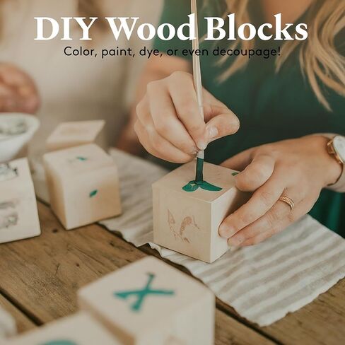 Unfinished Wood Craft Cubes 1-1/2 inch, Pack of 36 Small Wooden Blocks to Decorate, Wooden Cubes for Crafts and Dcor, by Woodpeckers in Kuwait