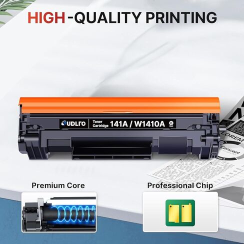 خرطوشة حبر 141A - استبدال W1410A مع شريحة لخرطوشة الحبر الأسود HP 141A W1410A 141X W1410X متوافقة مع Pro M110w، MFP M140w، M139w (2 أسود) in Kuwait
