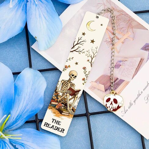 Horror Bookmark Gothic Bookmark Skeleton Tarot Metal Bookmarks Gifts for Book Lovers Books Marks for Reading Women Books Markers for Reading Halloween Bookmark Gifts for Men Teens Girls in Saudi Arabia
