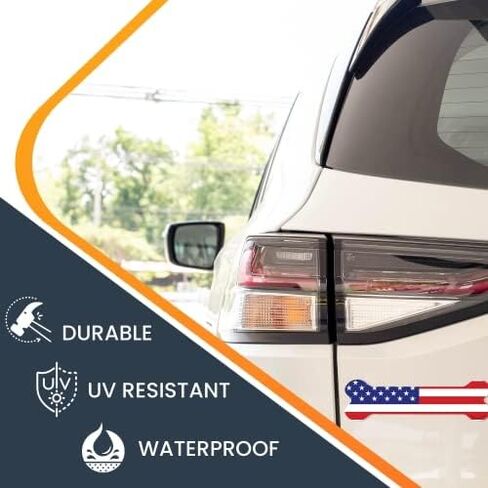 ملصق مغناطيسي على شكل عظمة الكلب بعلم أمريكي وطني من Magnet Me Up، مقاس 2 × 7 بوصة، مغناطيس سيارات عالي التحمل لسيارة شاحنة الدفع الرباعي in Kuwait