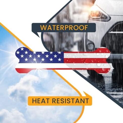 ملصق مغناطيسي على شكل عظمة الكلب بعلم أمريكي وطني من Magnet Me Up، مقاس 2 × 7 بوصة، مغناطيس سيارات عالي التحمل لسيارة شاحنة الدفع الرباعي in Kuwait