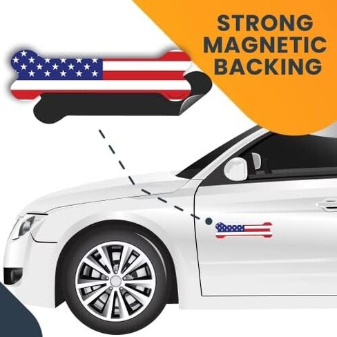 ملصق مغناطيسي على شكل عظمة الكلب بعلم أمريكي وطني من Magnet Me Up، مقاس 2 × 7 بوصة، مغناطيس سيارات عالي التحمل لسيارة شاحنة الدفع الرباعي in Kuwait