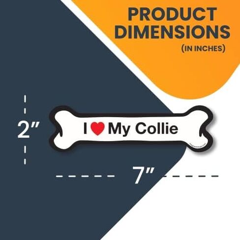 ملصق مغناطيسي Magnet Me Up I Love My Collie Dog Bone، مقاس 2 × 7 بوصة، مغناطيس سيارات عالي التحمل لسيارة شاحنة الدفع الرباعي in Kuwait