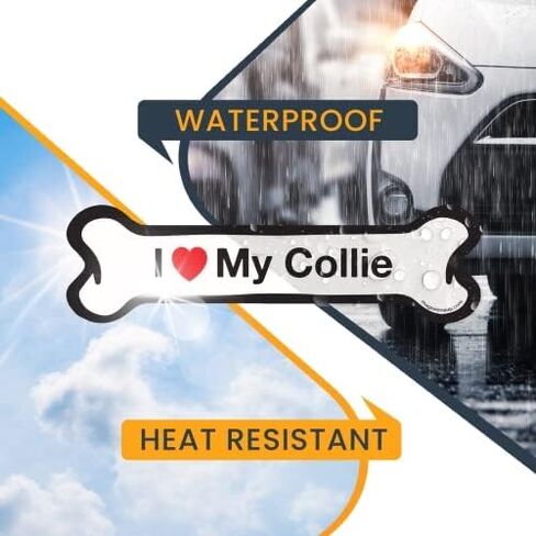 ملصق مغناطيسي Magnet Me Up I Love My Collie Dog Bone، مقاس 2 × 7 بوصة، مغناطيس سيارات عالي التحمل لسيارة شاحنة الدفع الرباعي in Kuwait