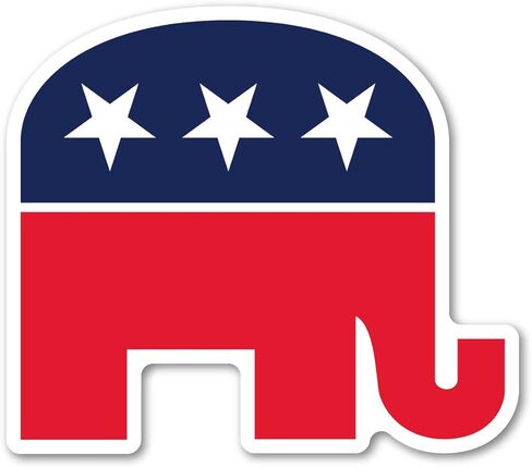 Republican Elephant Sticker By Magnet America is 3.5" x 3.875" Made for Vehicles, Laptops, and Refrigerators in Kuwait