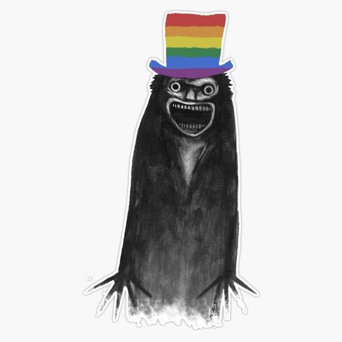 Babadook Monster Rainbow Pride Hat Horror Movie Fan Art 5" Magnetic Bumper Sticker Car Magnet in Saudi Arabia