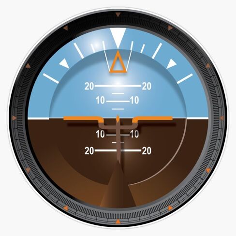 Attitude Indicator Aviation Instrument Aircraft Pilot Flight Gauge Airplane Cockpit Design Magnet Reusable Car Decal – Indoor & Outdoor Use – 5 Inch in Kuwait
