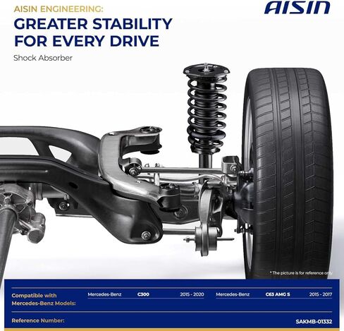 AISIN AFTERMARKET SAKMB-01332 مجموعة من 2 دعامة تعليق أمامية ومجموعة زنبركية ملفوفة - متوافقة مع Mercedes-Benz C300 2015-2020، C63 AMG S 2015-2017 - RWD in Kuwait