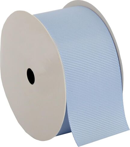 لفات شريط Threadart Grosgrain - بكرات 10 ياردة - 4 عروض 25 لونًا - نمط مضلع بألوان ثابتة - للأقواس والديكورات ومشابك الشعر والمزيد - عرض 1 1/2 بوصة - أزرق فاتح 333 in Kuwait