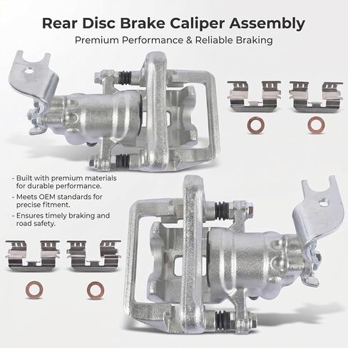 19B3358 + 19B3359 Pair Rear Disc Brake Caliper Assembly Compatible with 2008-2012 H'-onda Accord 2009-2014 A'cura TSX, Replace# FRC12163 FRC12164 Driver and Passenger Side in Saudi Arabia