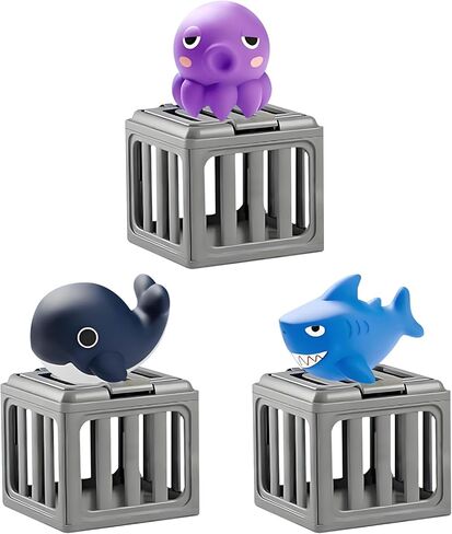 Underwater Dive Rescue, Pool Diving Toys with Storage Fish Box, Colorful Animal Pool Sinkies Swimming Training Game, Summer Pool Beach Party (3pc) in Saudi Arabia