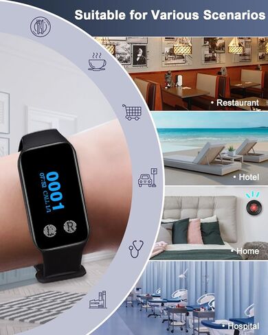 Caregiver Pager System with 500ft Long Range Vibration Alert,1 Receiver with 1 Wireless Waterproof Emergency Call Button for Elderly Care Home Patient (1 Receiver 200VT +1 Button N1B) in Saudi Arabia