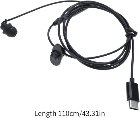 Single Earbud, USB Type C Earbphone Single-Side Earphone USB C Earbud, Singles-Earbuds with Microphones Spring Coils Reinforced Cord in Saudi Arabia