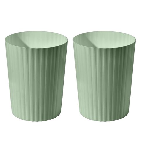 2-Pack Hand Versatile 2 Gallon Plastic Trash Can - The Compact Bin for Bathroom, Kitchen, or Home Office - Green in Saudi Arabia
